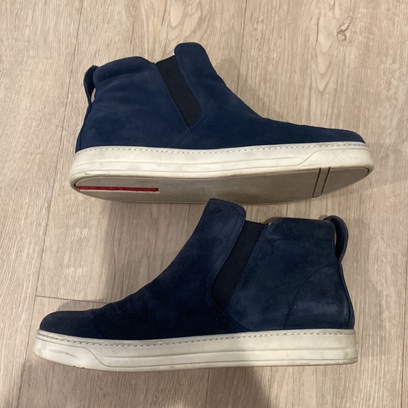 Prada High Top Suede Slip On Sneakers - Picture 3 of 8